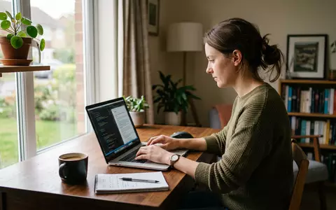 Fotorealistische Aufnahme von Laptop im Homeoffice zum Thema Dell XPS 13, ISIN US24703L2025, natuerliches Licht - Foto: THN