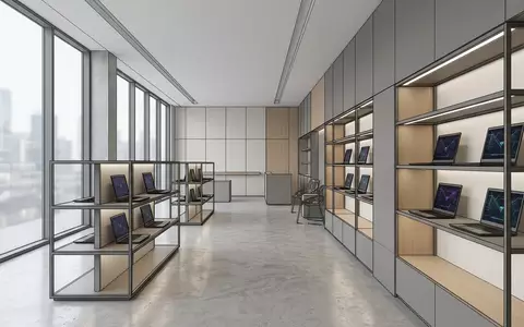 Architektur-Render im Spielefachhandel mit Computerspiel zum Thema Resident Evil, ISIN JP3236200006, neutrales Tageslicht - Foto: THN
