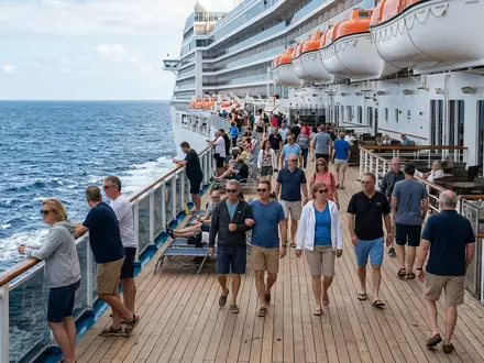 Fotorealistische Aufnahme von Kreuzfahrtschiff auf See zum Thema AIDA Kreuzfahrt, ISIN PA1436583006, natuerliches Licht - Foto: THN