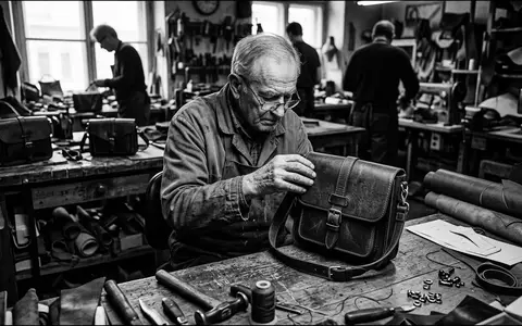 Schwarzweiss-Reportage mit Lederhandtasche zum Thema Michael Kors Handtasche, ISIN US14040H1059, hoher Kontrast - Foto: THN