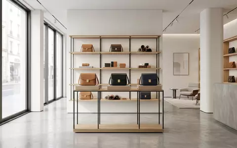 Architektur-Render im Lederwarenhandel mit Lederhandtasche zum Thema Michael Kors Handtasche, ISIN US14040H1059, neutrales Tageslicht - Foto: THN