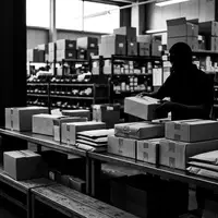 Schwarzweiss-Reportage mit Arzneimittelpaket zum Thema DocMorris Versandapotheke, ISIN CH0042615283, hoher Kontrast, sachlich dargestellt - Foto: THN