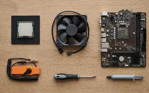 Flatlay-Arrangement rund um Desktop-Prozessor zum Thema AMD Ryzen 7, ISIN US0079031078, weiches Oberlicht - Foto: THN