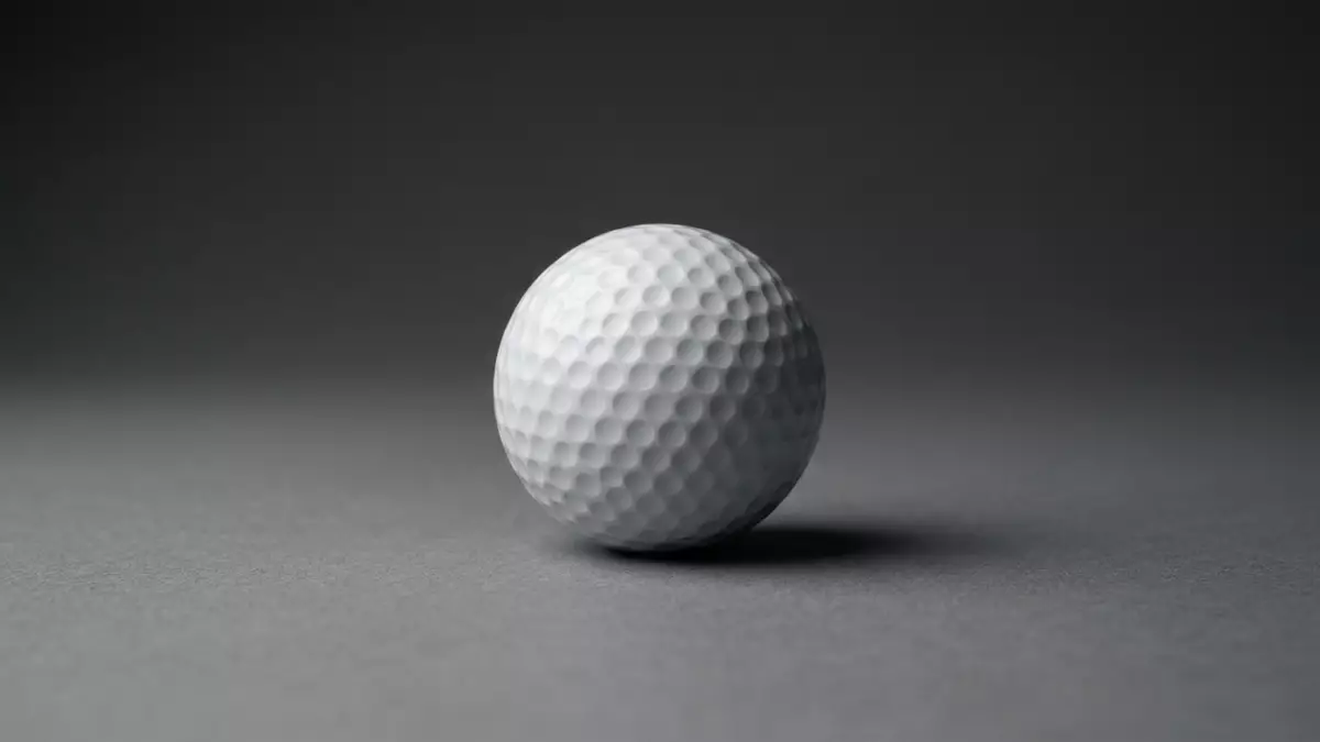 Fotorealistische Studioansicht von Golfball in neutraler Produktdarstellung, neutral