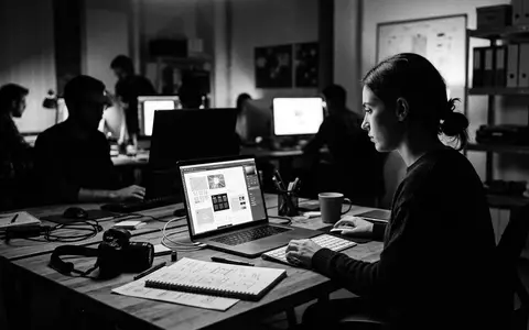 Schwarzweiss-Reportage mit Bildbearbeitungssoftware zum Thema Adobe Photoshop, ISIN US00724F1012, hoher Kontrast, sachlich dargestellt - Foto: THN