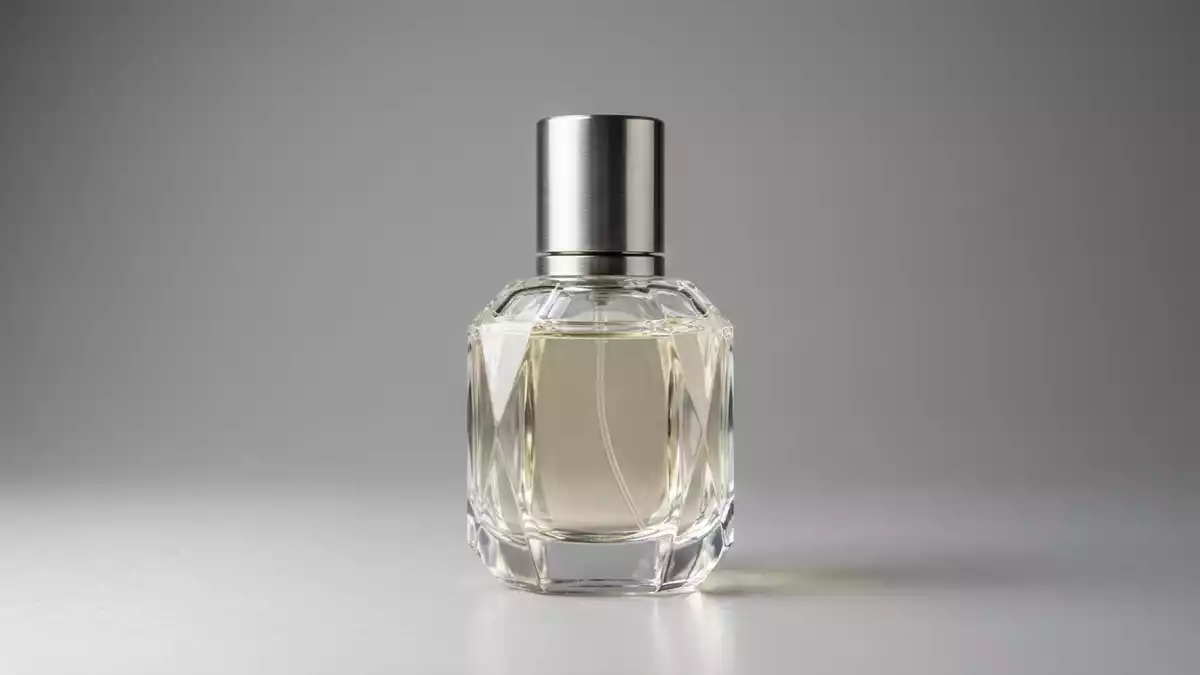 Fotorealistische Studioansicht von Eau de Toilette in neutraler Produktdarstellung