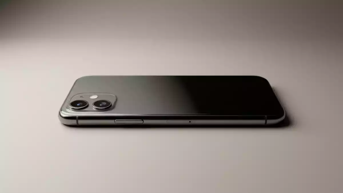 Fotorealistische Studioansicht von Smartphone in neutraler Produktdarstellung, neutral