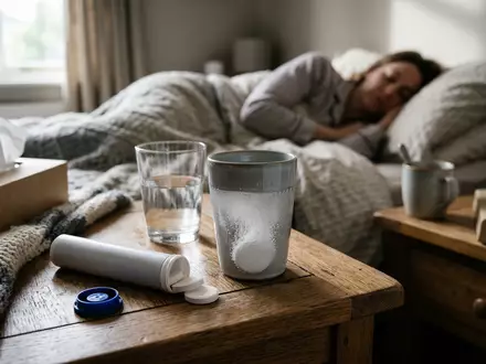 Fotorealistische Aufnahme von Erkältungstabletten bei Erkältung zum Thema Aspirin Complex, ISIN DE000BAY0017, natuerliches Licht - Foto: THN