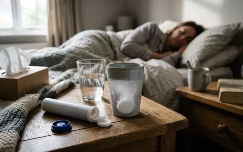 Fotorealistische Aufnahme von Erkältungstabletten bei Erkältung zum Thema Aspirin Complex, ISIN DE000BAY0017, natuerliches Licht - Foto: THN