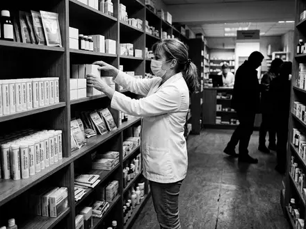 Schwarzweiss-Reportage mit Erkältungstabletten zum Thema Aspirin Complex, ISIN DE000BAY0017, hoher Kontrast, sachlich dargestellt - Foto: THN