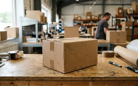 Fotorealistische Aufnahme von Paketversand beim Onlinehandel zum Thema AliExpress, ISIN US01609W1027, natuerliches Licht - Foto: THN