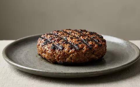 Fotorealistische Studioaufnahme von Pflanzenburger zum Thema Beyond Burger, ISIN US08862E1091, klare Lichtfuehrung - Foto: THN