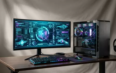 Fotorealistische Studioaufnahme von Computerspiel zum Thema Cyberpunk 2077, ISIN PLOPTCD00011, klare Lichtfuehrung - Foto: THN