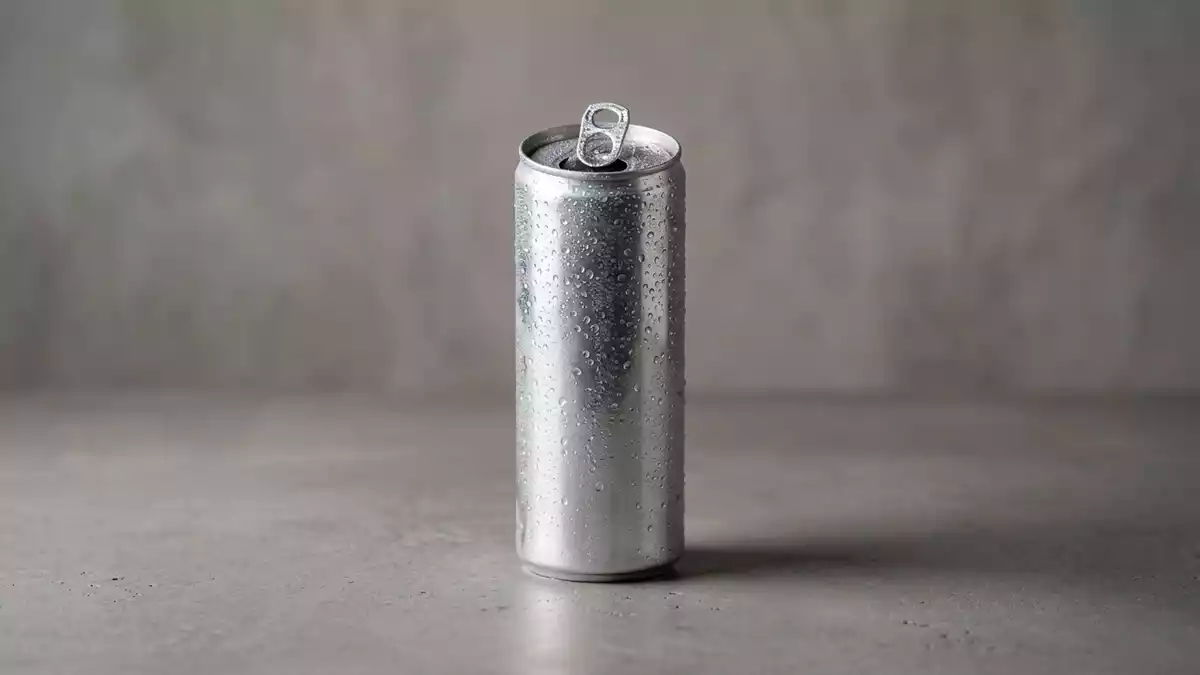Fotorealistische Studioansicht von Energydrink in neutraler Produktdarstellung