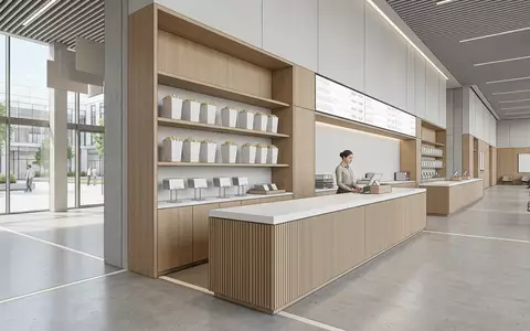 Architektur-Render im Kinokasse mit Kinobesuch zum Thema Cinemark Tickets, ISIN US1729674242, neutrales Tageslicht - Foto: THN