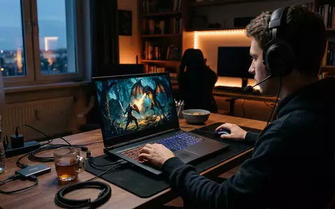 Fotorealistische Aufnahme von Gaming-Laptop am Schreibtisch zum Thema ASUS ROG Strix Laptop, ISIN TW0002357004 - Foto: THN