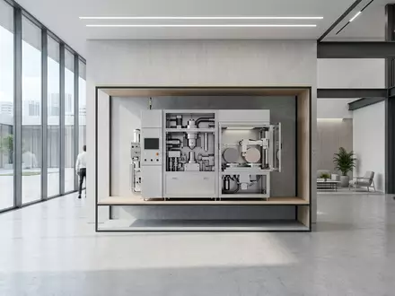 Architektur-Render im Industrie-Fachhandel mit Lithographiesystem zum Thema ASML Lithographiesystem, ISIN NL0010273215, neutrales Tageslicht - Foto: THN