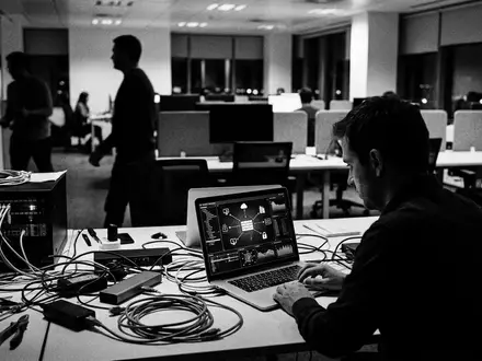 Schwarzweiss-Reportage mit Sicherheitssoftware zum Thema Avast Antivirus, ISIN GB00BYT16L97, hoher Kontrast, sachlich dargestellt - Foto: THN