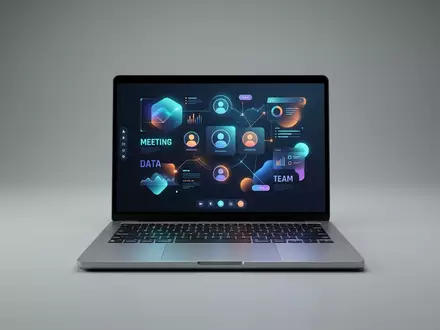Fotorealistische Studioaufnahme von Videokonferenz zum Thema Webex Meetings, ISIN US17275R1023, klare Lichtfuehrung - Foto: THN