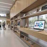 Architektur-Render im IT-Fachhandel mit Videokonferenz zum Thema Webex Meetings, ISIN US17275R1023, neutrales Tageslicht - Foto: THN