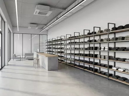 Architektur-Render im Autoteilehandel mit Bremsbeläge zum Thema Brembo Bremsbeläge, ISIN IT0005252728, neutrales Tageslicht - Foto: THN