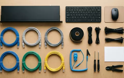 Flatlay-Arrangement rund um Netzwerksicherheit zum Thema Norton, ISIN US11135F1012, weiches Oberlicht, sachlich dargestellt - Foto: THN