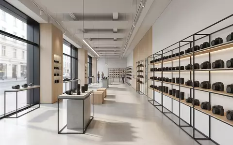 Architektur-Render im Fotofachhandel mit Systemkamera zum Thema Canon EOS R5, ISIN JP3242800005, neutrales Tageslicht - Foto: THN