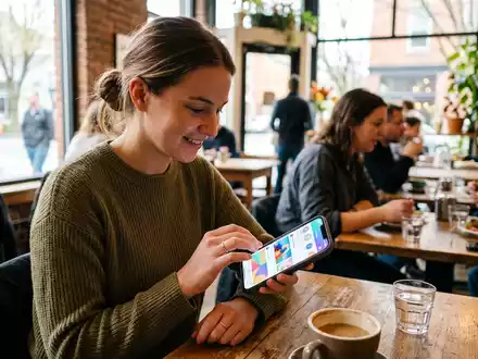 Fotorealistische Aufnahme von Smartphone-App am Smartphone zum Thema Bumble Boost, ISIN US12047B1052, natuerliches Licht - Foto: THN