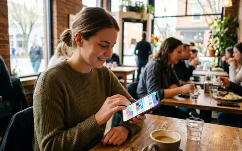 Fotorealistische Aufnahme von Smartphone-App am Smartphone zum Thema Bumble Boost, ISIN US12047B1052, natuerliches Licht - Foto: THN