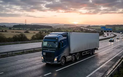 Fotorealistische Aufnahme von Lastkraftwagen im Güterverkehr zum Thema Mercedes-Benz Actros, ISIN DE000DTROCK8, natuerliches Licht - Foto: THN
