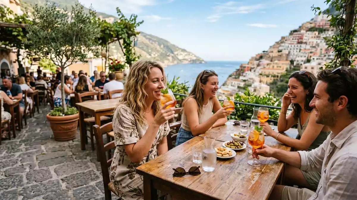 Fotorealistische Ansicht von Aperitif in der Bar in realer Umgebung, neutral