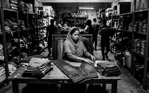 Schwarzweiss-Reportage mit Jeanshose zum Thema Levi's 501 Jeans, ISIN US52736R1023, hoher Kontrast - Foto: THN