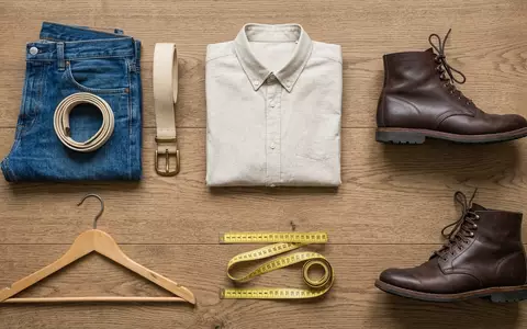 Flatlay-Arrangement rund um Jeanshose zum Thema Levi's 501 Jeans, ISIN US52736R1023, weiches Oberlicht - Foto: THN