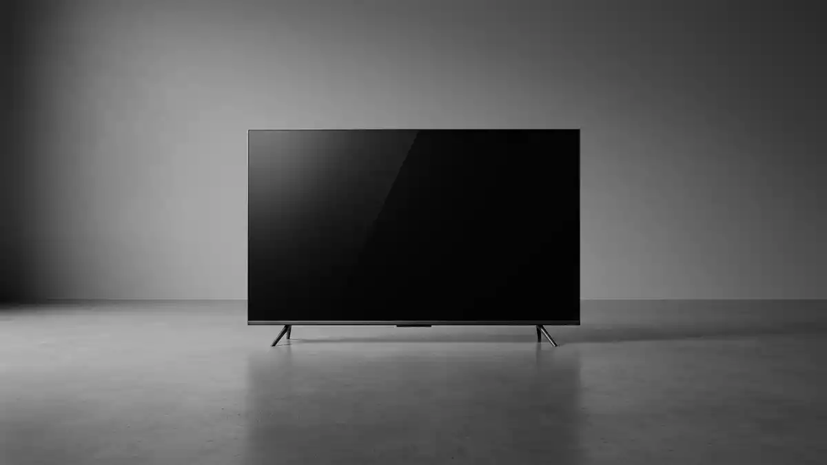 Fotorealistische Studioansicht von Fernsehgerät in neutraler Produktdarstellung