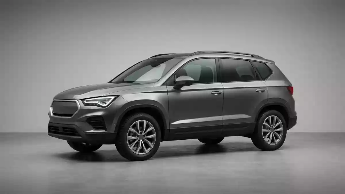 Fotorealistische Studioansicht von Kompakt-SUV in neutraler Produktdarstellung