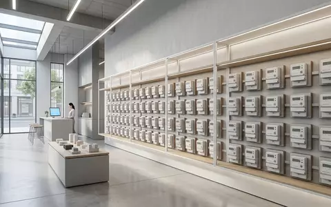 Architektur-Render im Elektrofachhandel mit Stromzähler zum Thema Engie Energie, ISIN FR0010208488, neutrales Tageslicht - Foto: THN