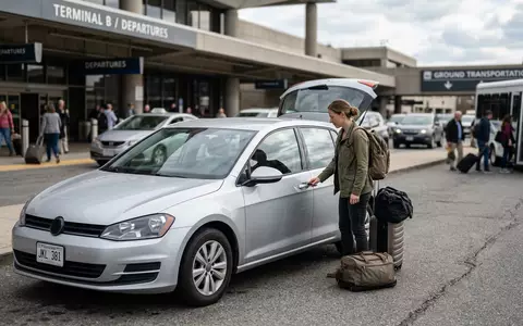 Fotorealistische Aufnahme von Mietwagen auf Reisen zum Thema Hertz Mietwagen, ISIN US42809H1077, natuerliches Licht - Foto: THN