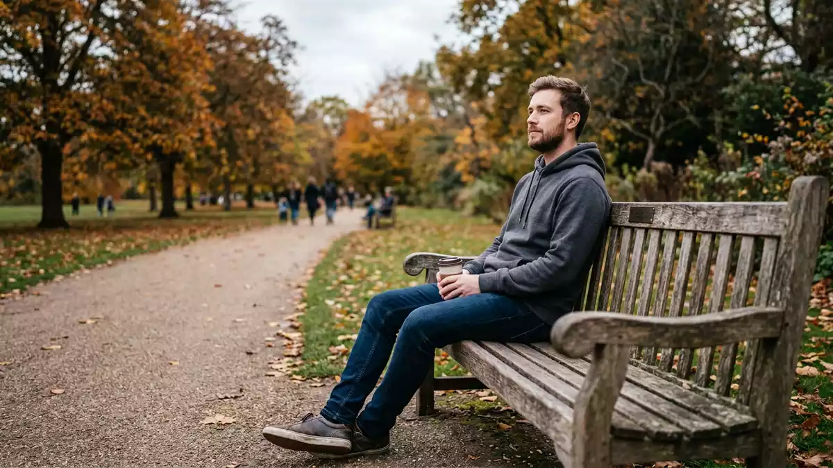 Fotorealistische Ansicht von Kapuzenpullover im Alltag in realer Umgebung, neutral
