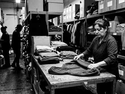 Schwarzweiss-Reportage mit Kapuzenpullover zum Thema Gap Hoodie, ISIN US3647601065, hoher Kontrast, sachlich dargestellt - Foto: THN