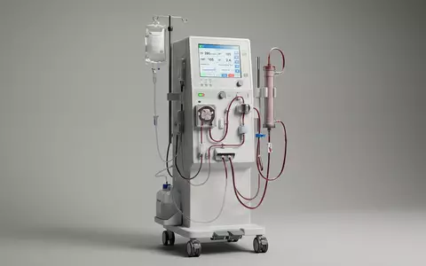 Fotorealistische Studioaufnahme von Dialysegerät zum Thema Dialysegerät 6008, ISIN DE0005785802, klare Lichtfuehrung - Foto: THN