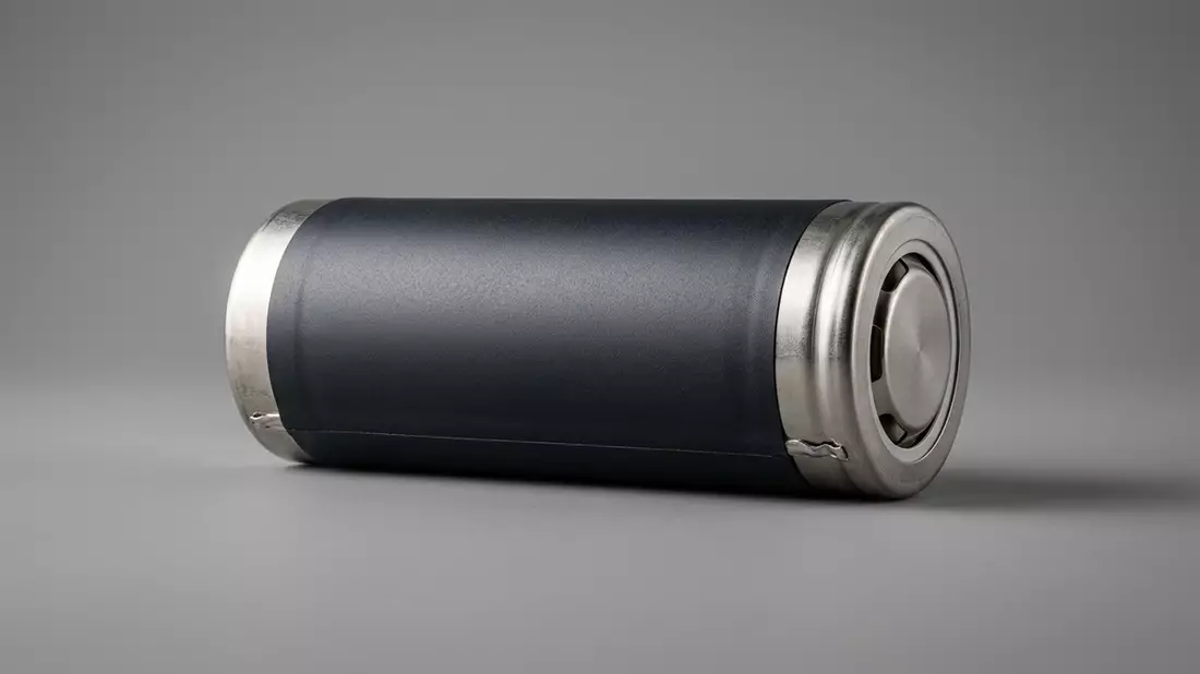 Fotorealistische Studioansicht von Lithiumbatterie in neutraler Produktdarstellung