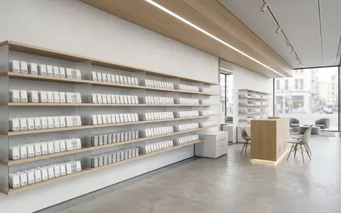 Architektur-Render im Optiker-Fachgeschäft mit Kontaktlinsen zum Thema Acuvue Kontaktlinsen, ISIN US4781601046, neutrales Tageslicht - Foto: THN
