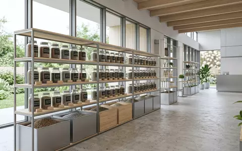 Architektur-Render im Gartenfachhandel mit Gartendünger zum Thema K+S Dünger, ISIN DE000KSAG888, neutrales Tageslicht - Foto: THN