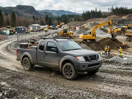 Fotorealistische Aufnahme von Pick-up auf der Baustelle zum Thema Isuzu D-Max, ISIN JP3143600009, natuerliches Licht - Foto: THN