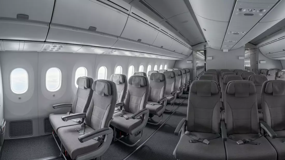 Fotorealistische Studioansicht von Passagierflugzeug in neutraler Produktdarstellung