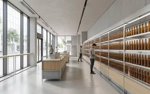 Architektur-Render im Getränkefachhandel mit Lagerbier zum Thema Heineken Bier, ISIN NL0000009165, neutrales Tageslicht - Foto: THN