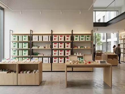 Architektur-Render im Spielwarenhandel mit Brettspiel zum Thema Monopoly Spiel, ISIN US4180561072, neutrales Tageslicht - Foto: THN