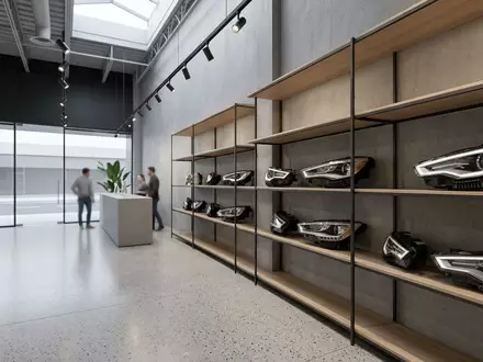 Architektur-Render im Autoteilehandel mit Autoscheinwerfer zum Thema Hella Scheinwerfer, ISIN DE000A13SX22, neutrales Tageslicht - Foto: THN