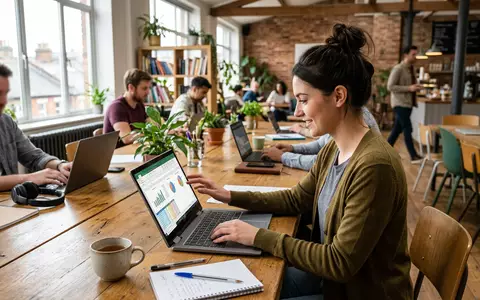 Fotorealistische Aufnahme von Convertible-Laptop im Büro zum Thema HP Spectre x360, ISIN US40434L1052, natuerliches Licht - Foto: THN