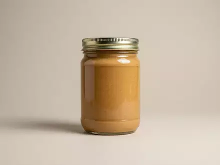 Fotorealistische Studioaufnahme von Erdnussbutter zum Thema Skippy Peanut Butter, ISIN US5650261071, klare Lichtfuehrung - Foto: THN